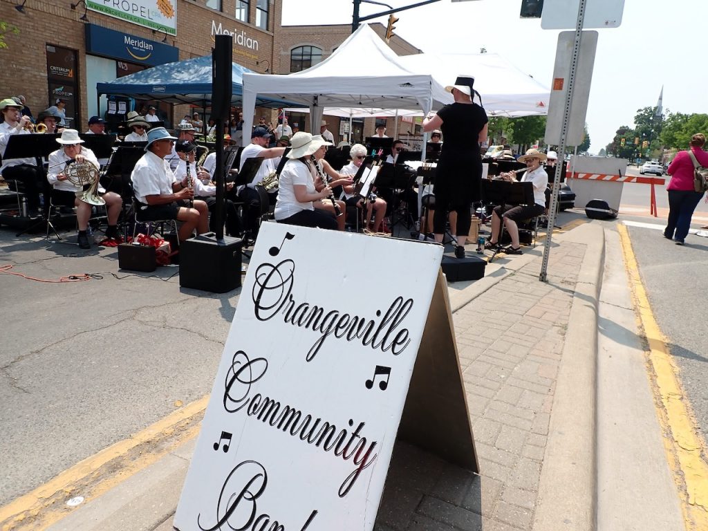 Orangeville Community Band Concert with billboard sign